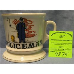 Vintage shaving mug titled Policeman