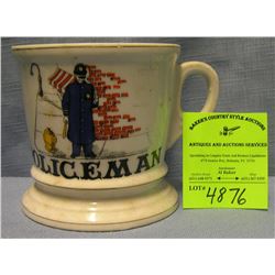 Vintage shaving mug titled Policeman