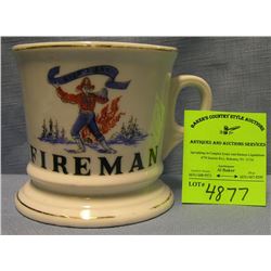 Vintage shaving mug titled fireman