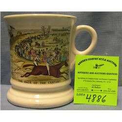 Vintage horse racing themed shaving mug