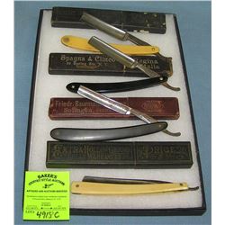 Collection of antique straight razors