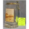 Image 1 : Vintage crystal beer stein with pewter lid