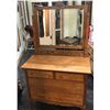 Image 1 : ANTIQUE OAK DRESSER WITH MIRROR