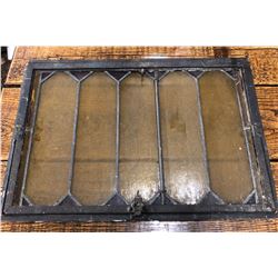 ANTIQUE LEADED STAINED GLASS CHURCH WINDOW