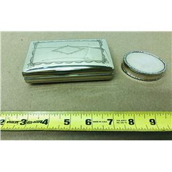 GR OF 2 SILVER TRINKET BOXES - NO MARKINGS