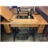 Image 1 : SINGER ANTIQUE TREADLE SEWING MACHINE WITH CABINET