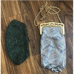 GR OF 2 VINTAGE BEADED & CHAIN-MAIL PURSES BY WHITING AND DAVIS