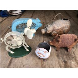 GR OF 5 TIN DECORATIVE PIGS