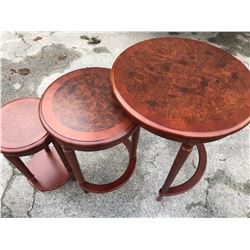 NESTING TABLE SET WITH BIRDSEYE TOP