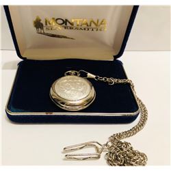 MONTANA SILVERSMITHS POCKET WATCH WITH CASE