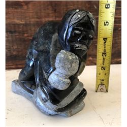 SIGNED INUIT SOAPSTONE CARVING