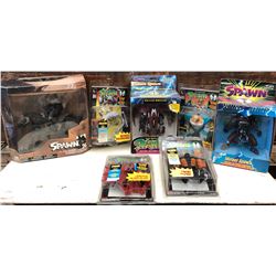 GR OF 7, VINTAGE SPAWN ACTION FIGURINES - AS NEW