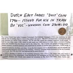 1790 DUTCH EAST INDIES DUIT COIN