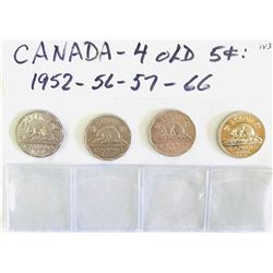 GR OF 6, 1952 - 1966 CDN 5 CENTS AND 1950 - 1967 CDN 10 CENTS