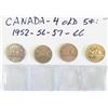 124  GR OF 6, 1952  1966 CDN 5 CENTS AND 1950  1967 CDN 10 CENTS