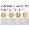 Image 4 : GR OF 6, 1952 - 1966 CDN 5 CENTS AND 1950 - 1967 CDN 10 CENTS