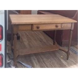 REFINISHED 1920'S QUARTER CUT OAK LIBRARY TABLE