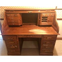 QUALITY OAK ROLL TOP DESK