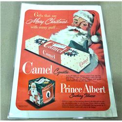 VINTAGE CHRISTMAS ADVERTISING - HARPER WHISKEY & PRINCE ALBERT TOBACCO