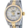 Image 1 : Rolex Ladies 2 Tone 14K Silver Index Tapestry Fluted Datejust Wristwatch