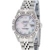 Image 2 : Rolex Ladies Stainless Steel Pink MOP Pyramid Diamond Datejust Wristwatch