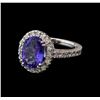 Image 1 : 3.38 ctw Tanzanite and Diamond Ring - 14KT White Gold