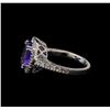 Image 3 : 3.38 ctw Tanzanite and Diamond Ring - 14KT White Gold