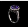 Image 4 : 3.38 ctw Tanzanite and Diamond Ring - 14KT White Gold