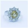 Image 8 : 3.00 ctw Citrine and Diamond Ring - 14KT White Gold