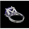 Image 3 : 14KT White Gold 6.81 ctw Tanzanite and Diamond Ring