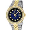 Image 1 : Rolex Mens 2 Tone 18K Blue Vignette 1.9 ctw Diamond Datejust Wristwatch With Rol