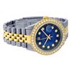 Image 9 : Rolex Mens 2 Tone 18K Blue Vignette 1.9 ctw Diamond Datejust Wristwatch With Rol