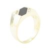 Image 4 : 0.18 ctw Diamond and Onyx Mens' Ring - 14KT Yellow Gold