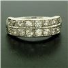 Image 2 : Platinum .65 ctw European & Single Cut Diamond Double Band Ring