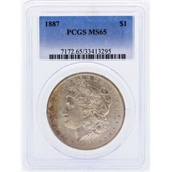 1887 $1 Morgan Silver Dollar Coin PCGS MS65