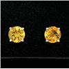 Image 1 : 14k White Gold 2.16 ctw Round Citrine  Simple 7.10mm Stud Earrings