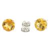 Image 2 : 14k White Gold 2.16 ctw Round Citrine  Simple 7.10mm Stud Earrings