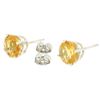 Image 3 : 14k White Gold 2.16 ctw Round Citrine  Simple 7.10mm Stud Earrings