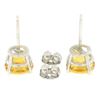 Image 4 : 14k White Gold 2.16 ctw Round Citrine  Simple 7.10mm Stud Earrings