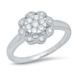 14K White Gold 0.33CTW Diamond Ring, (I1-I2/H-I)