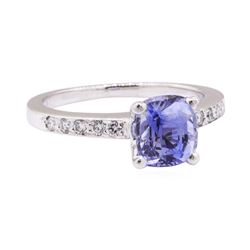 2.06 ctw Blue Sapphire and Diamond Ring - Platinum