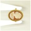 Image 4 : 18k Yellow Gold Carved Shell Cameo Ring w/ Simple Polished Frame