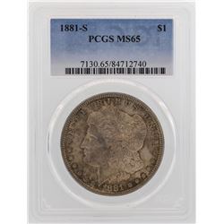 1881-S $1 Morgan Silver Dollar Coin PCGS MS65