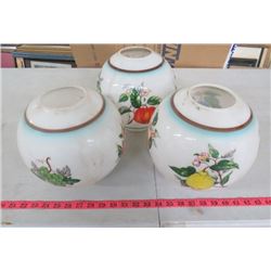 LOT OF THREE LIGHT COVERS (9")
