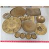Image 1 : LOT OF ASSORTED BRASS ITEMS (TRAYS, BOWL, ETC.)