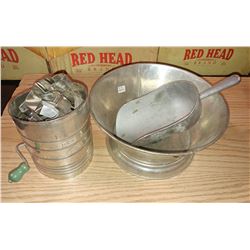 LOT OF KITCHEN ITEMS INCLUDING COOKIE CUTTERS, SCOOP, ETC.