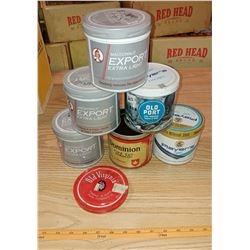 LOT OF ASSORTED TINS (EXPORT, PLAYER'S LIGHT, ETC.)