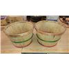 Image 1 : TWO BUSSELL BASKETS WITH DYED RINGS (18" ACROSS)