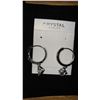 Image 1 : PAIR OF SILVER COLOURED FASHION EARRINGS (CRYSTAL JEWELRY)