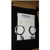 Image 2 : PAIR OF SILVER COLOURED FASHION EARRINGS (CRYSTAL JEWELRY)